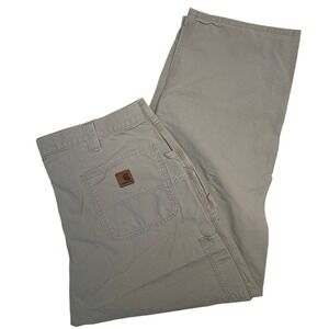 Carhartt Khaki Carpenter Work Pants Men's 42 x32 Utility Cotton